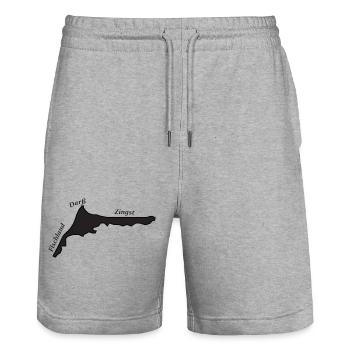 Fischland Darß Zingst - Stanley/Stella Unisex Bio Joggingshorts Trainer  - Grau meliert - Vorne - Nik (191cm) & Marisol (170cm)