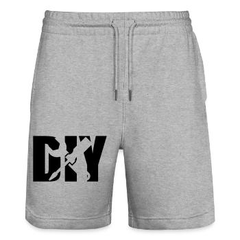 DIY - Stanley/Stella Trainer Unisex Organic Jogging Shorts - heather grey - Front - Nik (191cm) & Marisol (170cm)