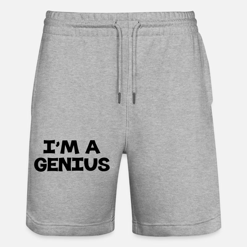 I'm a Genius - Stanley/Stella Unisex Bio Joggingshorts Trainer  - Grau meliert
