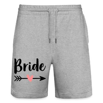 Cadeau de fête bachelorette - Short de jogging bio TRAINER Stanley/Stella unisexe - gris chiné - Devant - Nik (191cm) & Marisol (170cm)