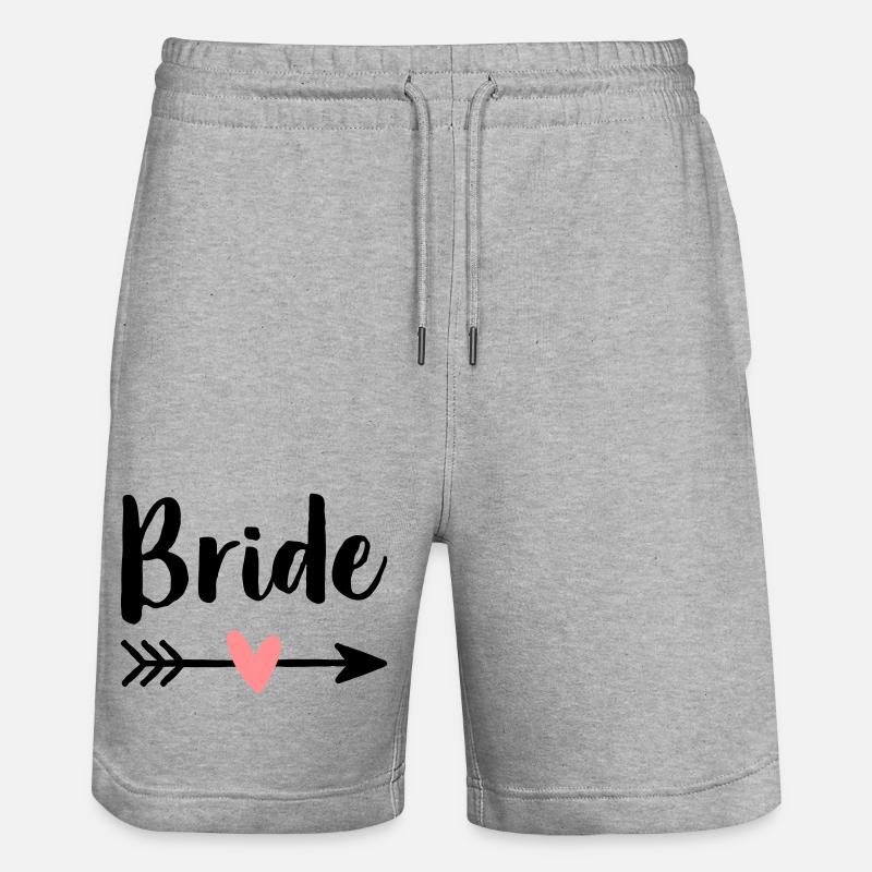 Bride Amor Pfeil Junggesellenabschied Geschenk - Stanley/Stella Unisex Bio Joggingshorts Trainer  - Grau meliert