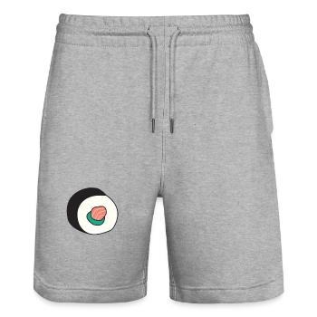 Rouleau Maki - Short de jogging bio TRAINER Stanley/Stella unisexe - gris chiné - Devant - Nik (191cm) & Marisol (170cm)