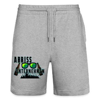 ABRISS UNTERNEHMEN - Stanley/Stella Unisex Bio Joggingshorts Trainer  - Grau meliert - Vorne - Nik (191cm) & Marisol (170cm)