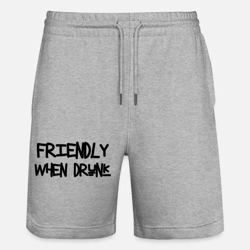 Friendly When Drunk - Short de jogging bio TRAINER Stanley/Stella unisexe - gris chiné