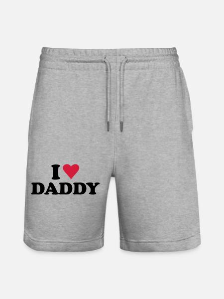 i love daddy - Stanley/Stella Trainer Unisex Organic Jogging Shorts - heather grey