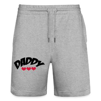 Daddy - Stanley/Stella Trainer Unisex Organic Jogging Shorts - heather grey - Front - Nik (191cm) & Marisol (170cm)