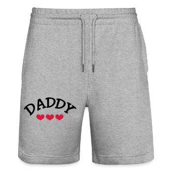 Daddy - Stanley/Stella Trainer Unisex Organic Jogging Shorts - heather grey - Front - Nik (191cm) & Marisol (170cm)