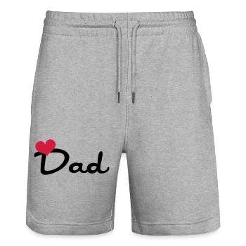 Dad - Stanley/Stella Trainer Unisex Organic Jogging Shorts - heather grey - Front - Nik (191cm) & Marisol (170cm)