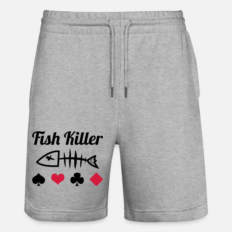 Poker : Fish Killer - Short de jogging bio TRAINER Stanley/Stella unisexe - gris chiné