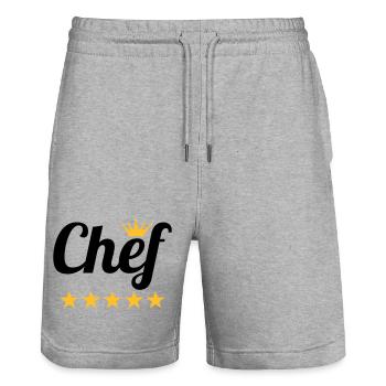 Chef - Short de jogging bio TRAINER Stanley/Stella unisexe - gris chiné - Devant - Nik (191cm) & Marisol (170cm)