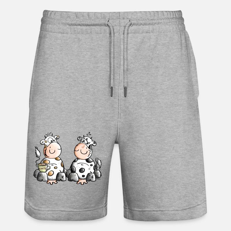 Vaches - Café - Vache - Short de jogging bio TRAINER Stanley/Stella unisexe - gris chiné