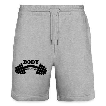 Gym - Stanley/Stella Unisex Bio Joggingshorts Trainer  - Grau meliert - Vorne - Nik (191cm) & Marisol (170cm)