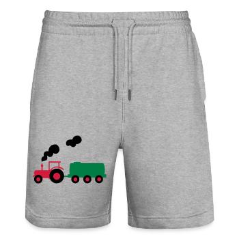 tracteur - Short de jogging bio TRAINER Stanley/Stella unisexe - gris chiné - Devant - Nik (191cm) & Marisol (170cm)