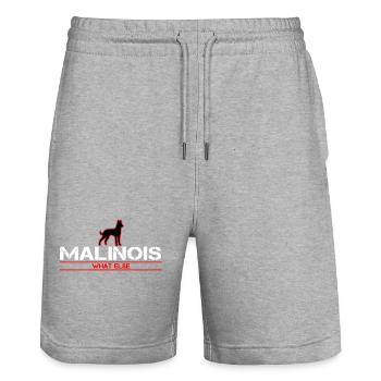 Malinois What else ?! - Stanley/Stella Unisex Bio Joggingshorts Trainer  - Grau meliert - Vorne - Nik (191cm) & Marisol (170cm)