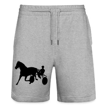 trabrennen traber pferdesport - Stanley/Stella Unisex Bio Joggingshorts Trainer  - Grau meliert - Vorne - Nik (191cm) & Marisol (170cm)