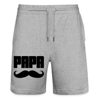Papa - Stanley/Stella Trainer Unisex Organic Jogging Shorts - heather grey - Front - Nik (191cm) & Marisol (170cm)