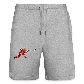 hockey - Stanley/Stella Trainer Unisex Organic Jogging Shorts - heather grey - Front - Nik (191cm) & Marisol (170cm)