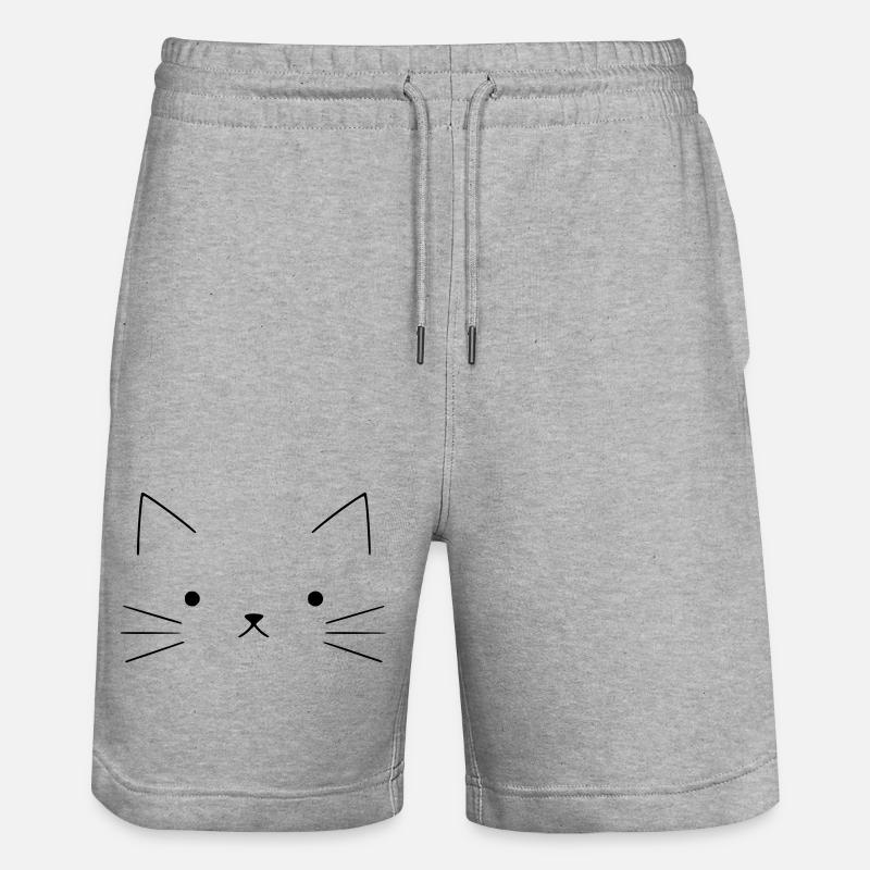 Katze | Cat - Stanley/Stella Unisex Bio Joggingshorts Trainer  - Grau meliert
