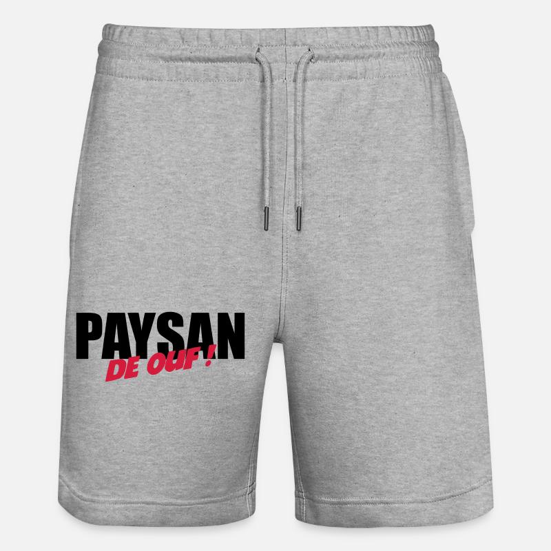 Paysan de ouf ! - Short de jogging bio TRAINER Stanley/Stella unisexe - gris chiné