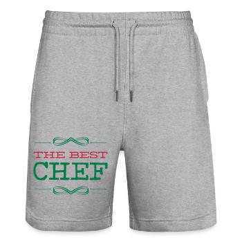 The Best Chef cooking - Stanley/Stella Unisex Bio Joggingshorts Trainer  - Grau meliert - Vorne - Nik (191cm) & Marisol (170cm)