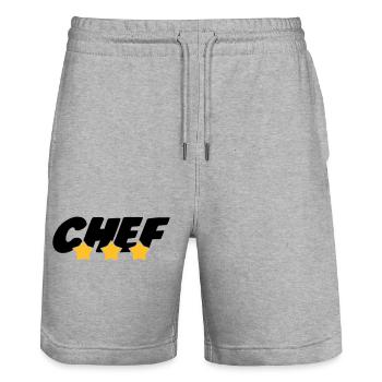 Chef - Cuisine - Patron - Boss - Cooking - Food - Stanley/Stella Unisex Bio Joggingshorts Trainer  - Grau meliert - Vorne - Nik (191cm) & Marisol (170cm)