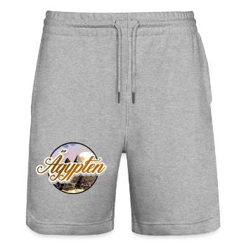 Egypt - Stanley/Stella Trainer Unisex Organic Jogging Shorts - heather grey - Front - Nik (191cm) & Marisol (170cm)