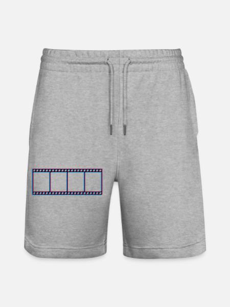 3d movie film reel video movie cinema look watch - Stanley/Stella Trainer Unisex Organic Jogging Shorts - heather grey