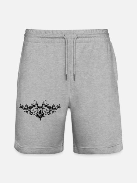 Filigrane Blumenranke, Barock Style. - Stanley/Stella Unisex Bio Joggingshorts Trainer - Grau meliert