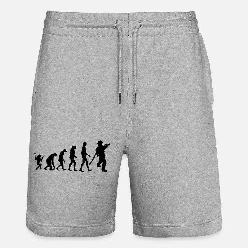 pompier_kiosdz22 - Stanley/Stella Unisex Bio Joggingshorts Trainer  - Grau meliert