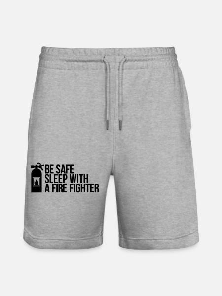 fire fighter - Stanley/Stella Trainer Unisex Organic Jogging Shorts - heather grey