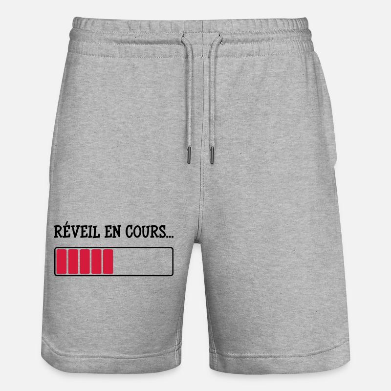 Réveil en cours... - Short de jogging bio TRAINER Stanley/Stella unisexe - gris chiné