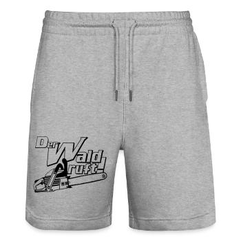 Motorsäge , Kaminholz , Old School ,Wald Holz (25) - Stanley/Stella Unisex Bio Joggingshorts Trainer  - Grau meliert - Vorne - Nik (191cm) & Marisol (170cm)
