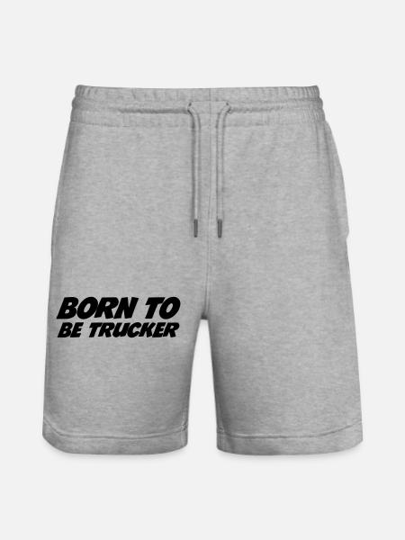 Born to be Trucker - Stanley/Stella Trainer Unisex Organic Jogging Shorts - heather grey