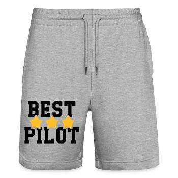 Best Pilot - Stanley/Stella Unisex Bio Joggingshorts Trainer  - Grau meliert - Vorne - Nik (191cm) & Marisol (170cm)