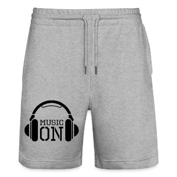Headphones Icon Music Beats Dj Graphic Team icon - Stanley/Stella Trainer Unisex Organic Jogging Shorts - heather grey - Front - Nik (191cm) & Marisol (170cm)