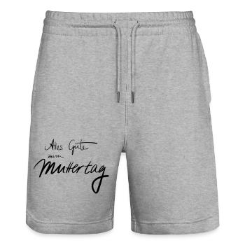 Happy Mothers's Day - Stanley/Stella Trainer Unisex Organic Jogging Shorts - heather grey - Front - Nik (191cm) & Marisol (170cm)