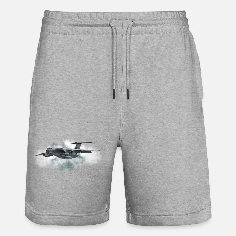 Transportflugzeug - Stanley/Stella Unisex Bio Joggingshorts Trainer  - Grau meliert