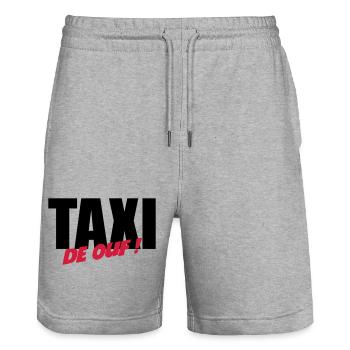 Taxi de ouf ! - Short de jogging bio TRAINER Stanley/Stella unisexe - gris chiné - Devant - Nik (191cm) & Marisol (170cm)