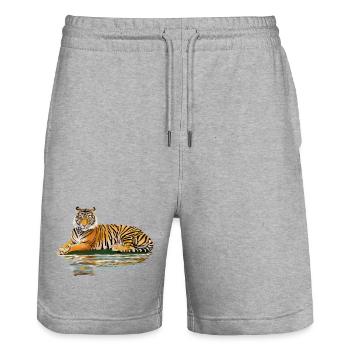 tiger - Short de jogging bio TRAINER Stanley/Stella unisexe - gris chiné - Devant - Nik (191cm) & Marisol (170cm)