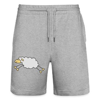 springendes schaf schäfer - Stanley/Stella Unisex Bio Joggingshorts Trainer  - Grau meliert - Vorne - Nik (191cm) & Marisol (170cm)