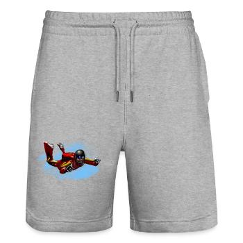 parachutiste - Short de jogging bio TRAINER Stanley/Stella unisexe - gris chiné - Devant - Nik (191cm) & Marisol (170cm)