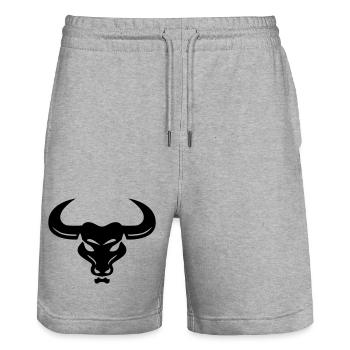 Stier - Stanley/Stella Unisex Bio Joggingshorts Trainer  - Grau meliert - Vorne - Nik (191cm) & Marisol (170cm)