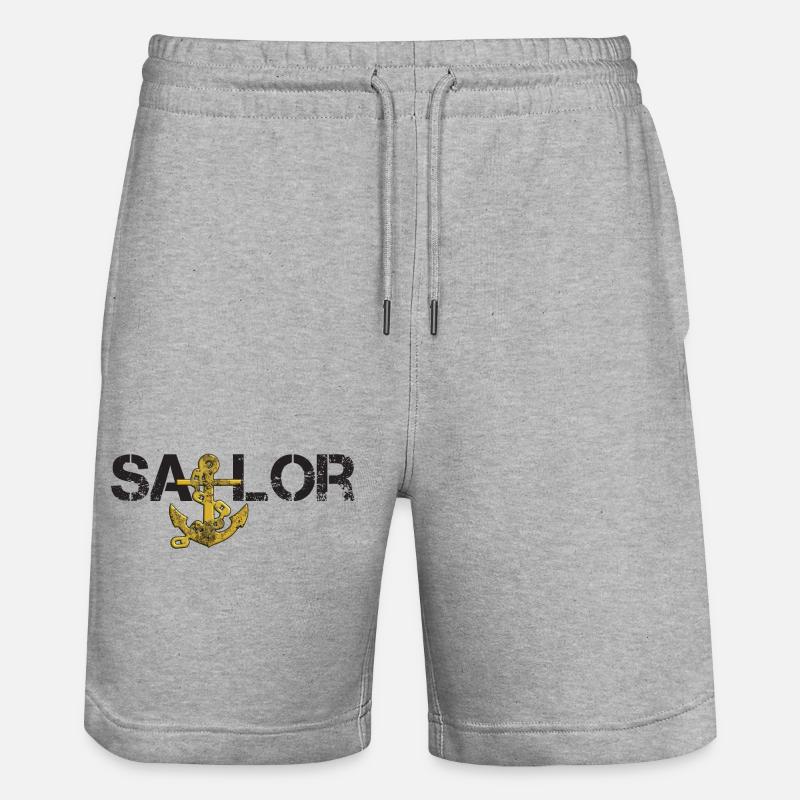 Sailor Anker noir - Short de jogging bio TRAINER Stanley/Stella unisexe - gris chiné