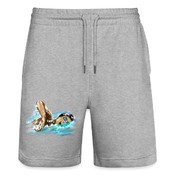 nageur - Short de jogging bio TRAINER Stanley/Stella unisexe - gris chiné - Devant - Nik (191cm) & Marisol (170cm)