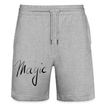 magie - Short de jogging bio TRAINER Stanley/Stella unisexe - gris chiné - Devant - Nik (191cm) & Marisol (170cm)