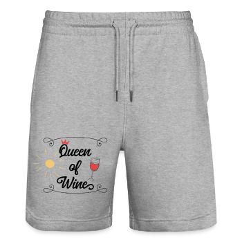 le vin - Short de jogging bio TRAINER Stanley/Stella unisexe - gris chiné - Devant - Nik (191cm) & Marisol (170cm)
