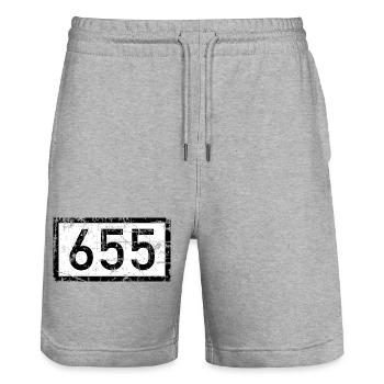 Rheinkilometer 655 Bonn am Rhein (Vintage) - Stanley/Stella Unisex Bio Joggingshorts Trainer  - Grau meliert - Vorne - Nik (191cm) & Marisol (170cm)