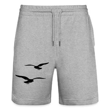 fliegende moewen vogel urlaub - Stanley/Stella Unisex Bio Joggingshorts Trainer  - Grau meliert - Vorne - Nik (191cm) & Marisol (170cm)