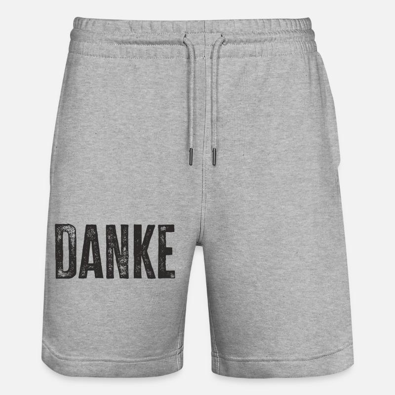 Danke Dankeschön Worte Geschenk - Stanley/Stella Unisex Bio Joggingshorts Trainer  - Grau meliert
