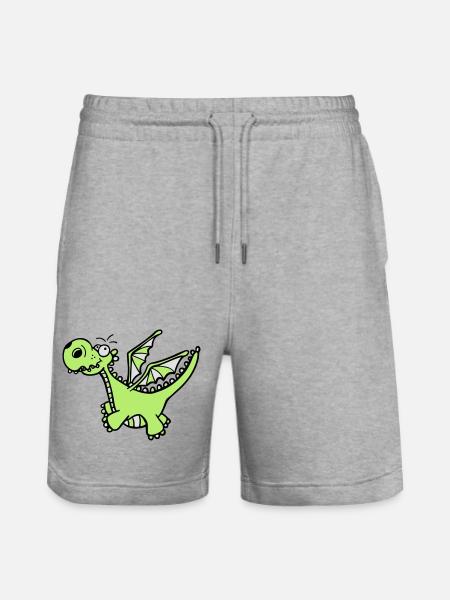 Mächtiger Drache - Stanley/Stella Unisex Bio Joggingshorts Trainer  - Grau meliert